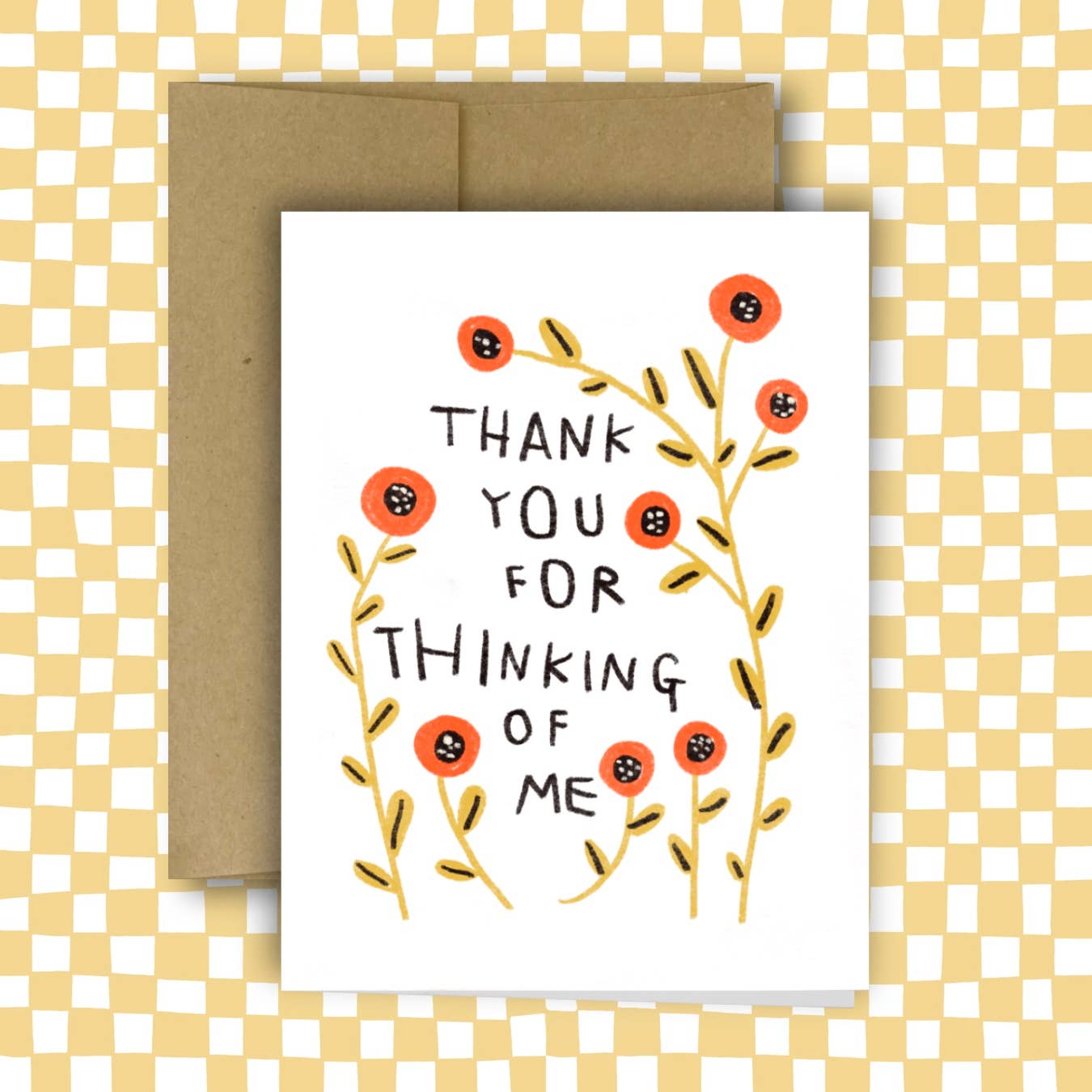THANK YOU FOR THINKING OF ME Greeting Card - homesewn