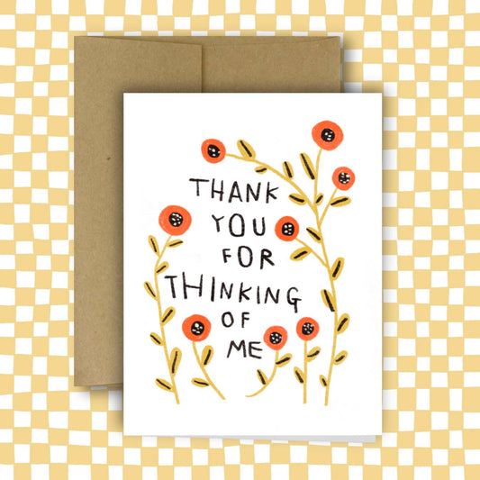 THANK YOU FOR THINKING OF ME Greeting Card - homesewn