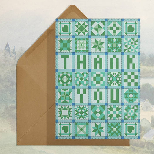 Thank You (Patchwork Quilt) Card - homesewn