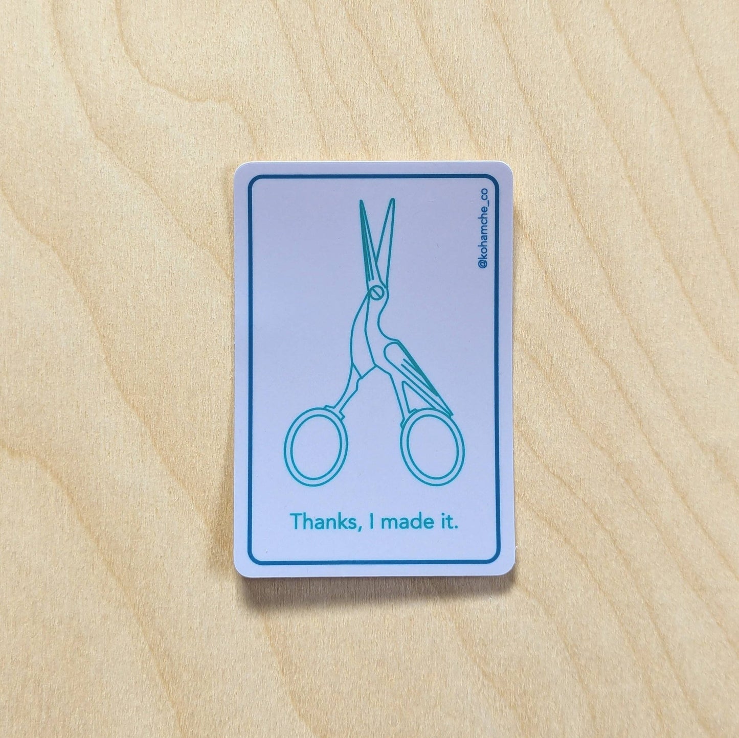 Thanks, I made it - Purple - Stickers for Fiber Artists - homesewn