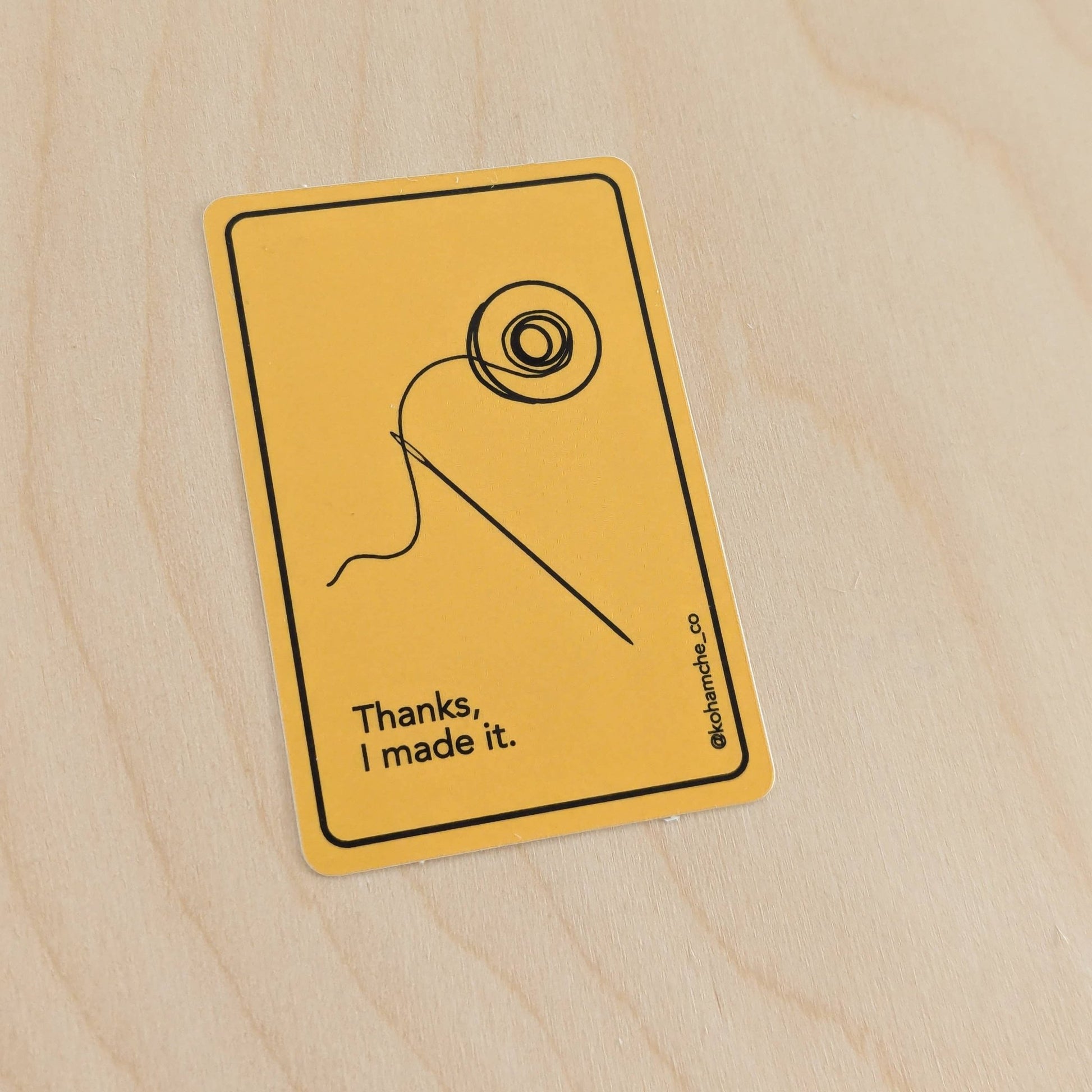 Thanks, I made it - Stickers for Sewists and Quilters - homesewn