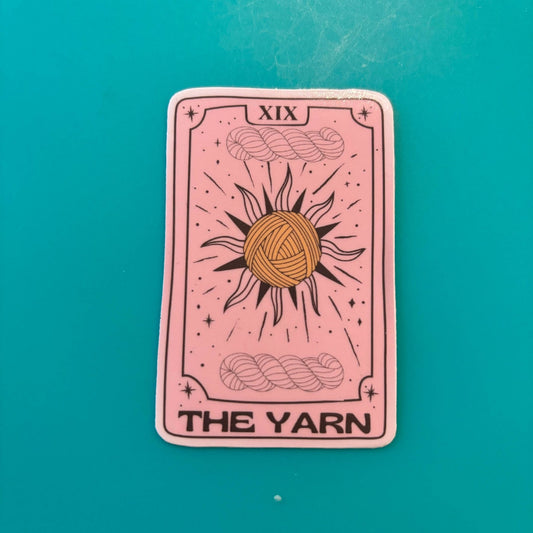 The Yarn Tarot Card Sun Moon - Vinyl Laptop Bumper Sticker - homesewn