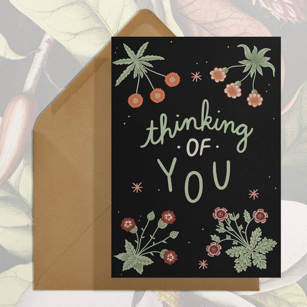 Thinking of You (Morris Flowers) Card - homesewn
