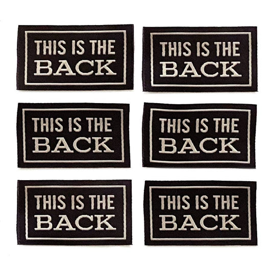 This Is The Back Labels Pack of 6, Black - homesewn