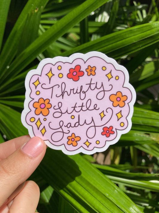 Thrifty Little Lady Waterproof Sticker - homesewn