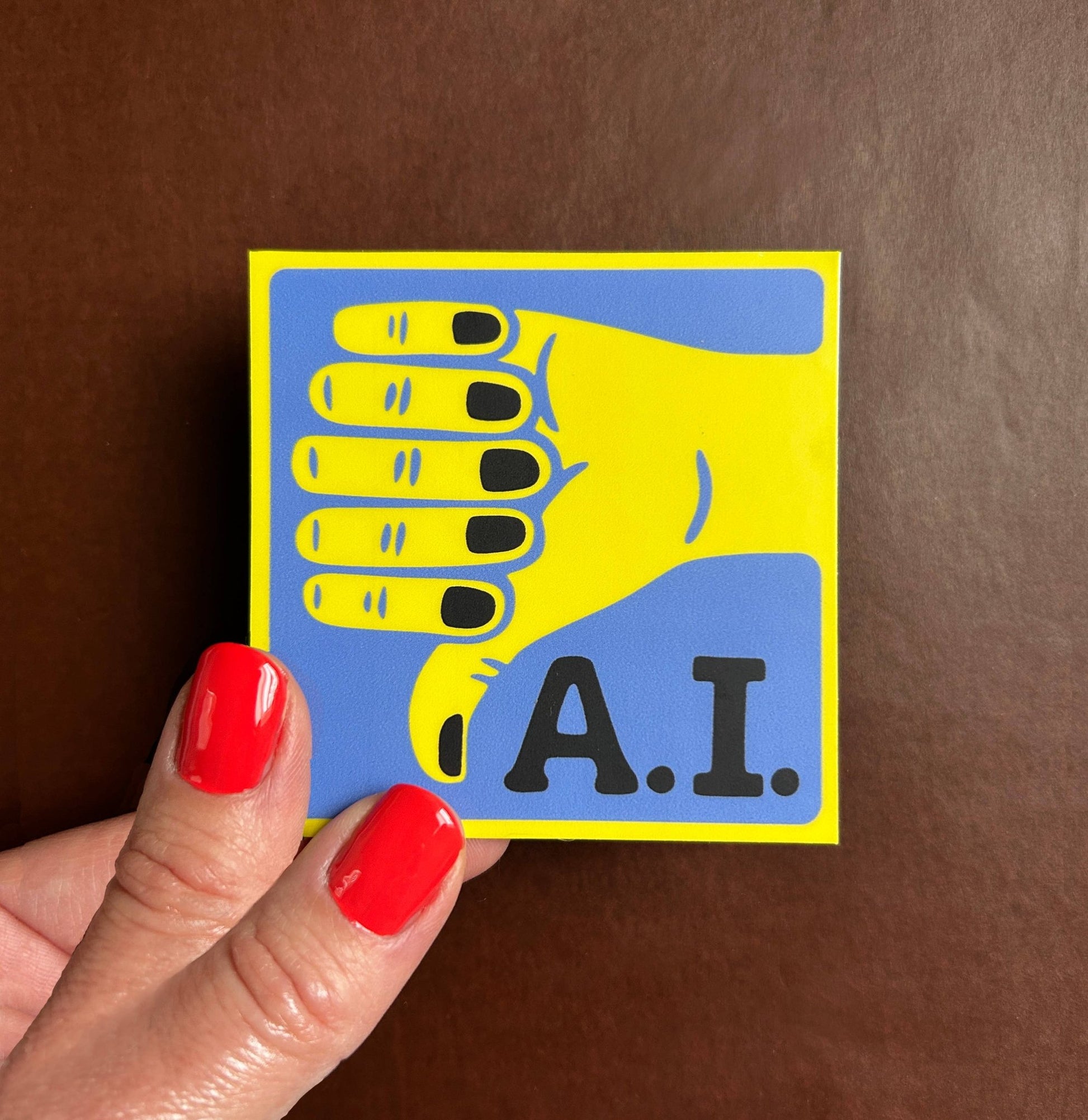 Thumbs Down to AI - Anti - Artificial Intelligence Sticker - homesewn