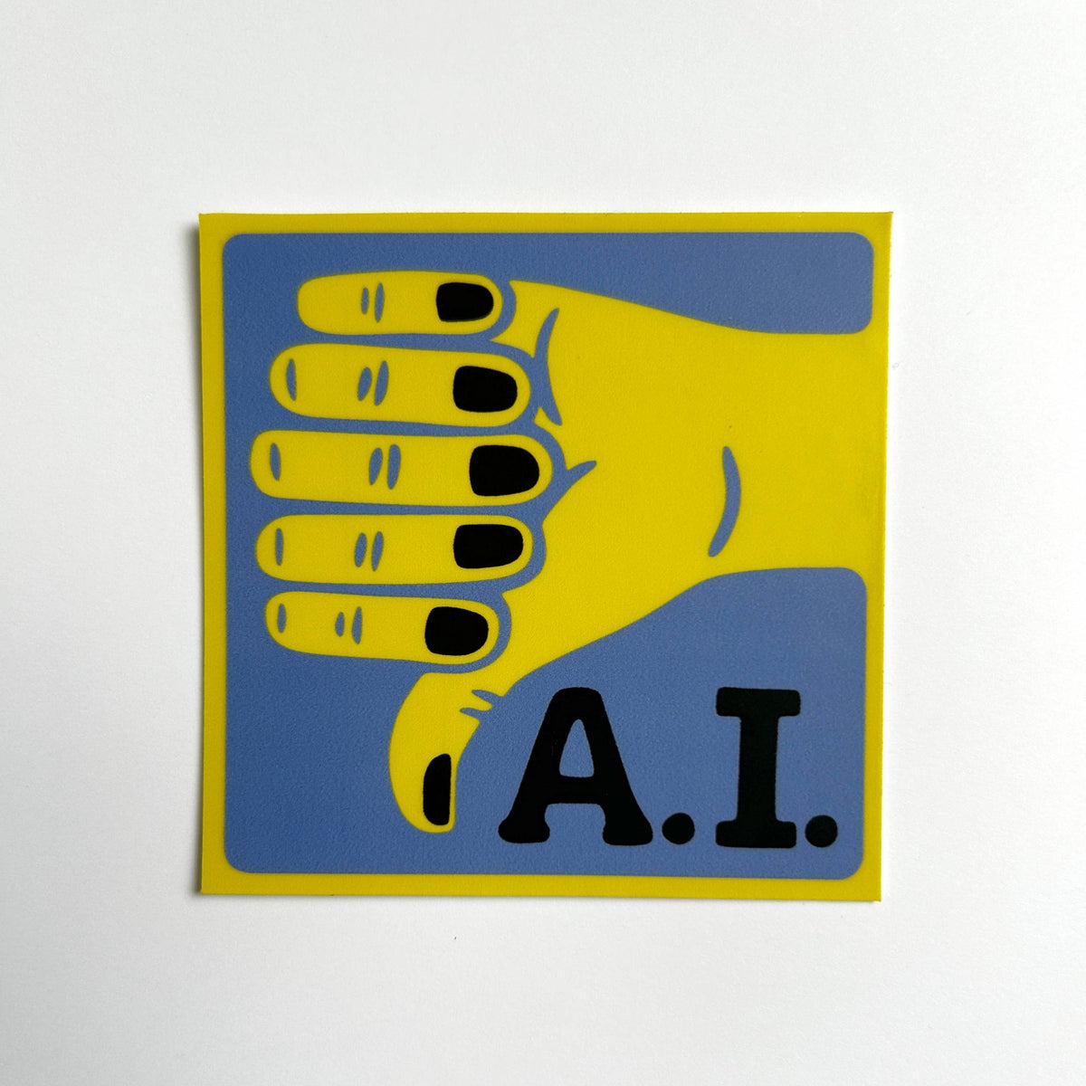 Thumbs Down to AI - Anti - Artificial Intelligence Sticker - homesewn