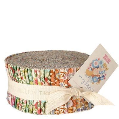 Tilda Wallflower Fabric Roll 2.5in Strips Jelly Roll - 40 pieces - homesewn