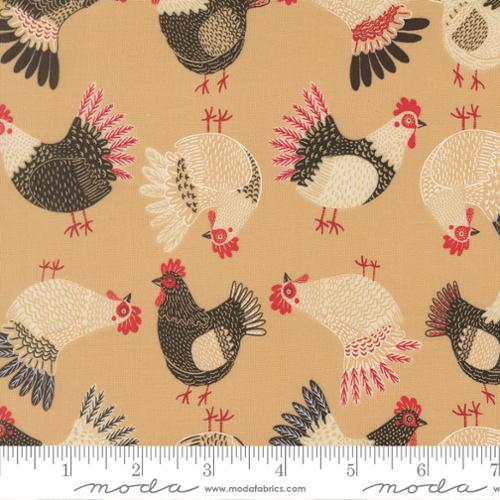Tossed Chickens - Hay - The Henhouse - QUILTING COTTON fabric - homesewn