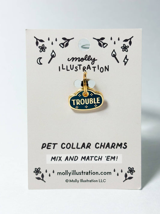 Trouble Pet Collar Charm - homesewn