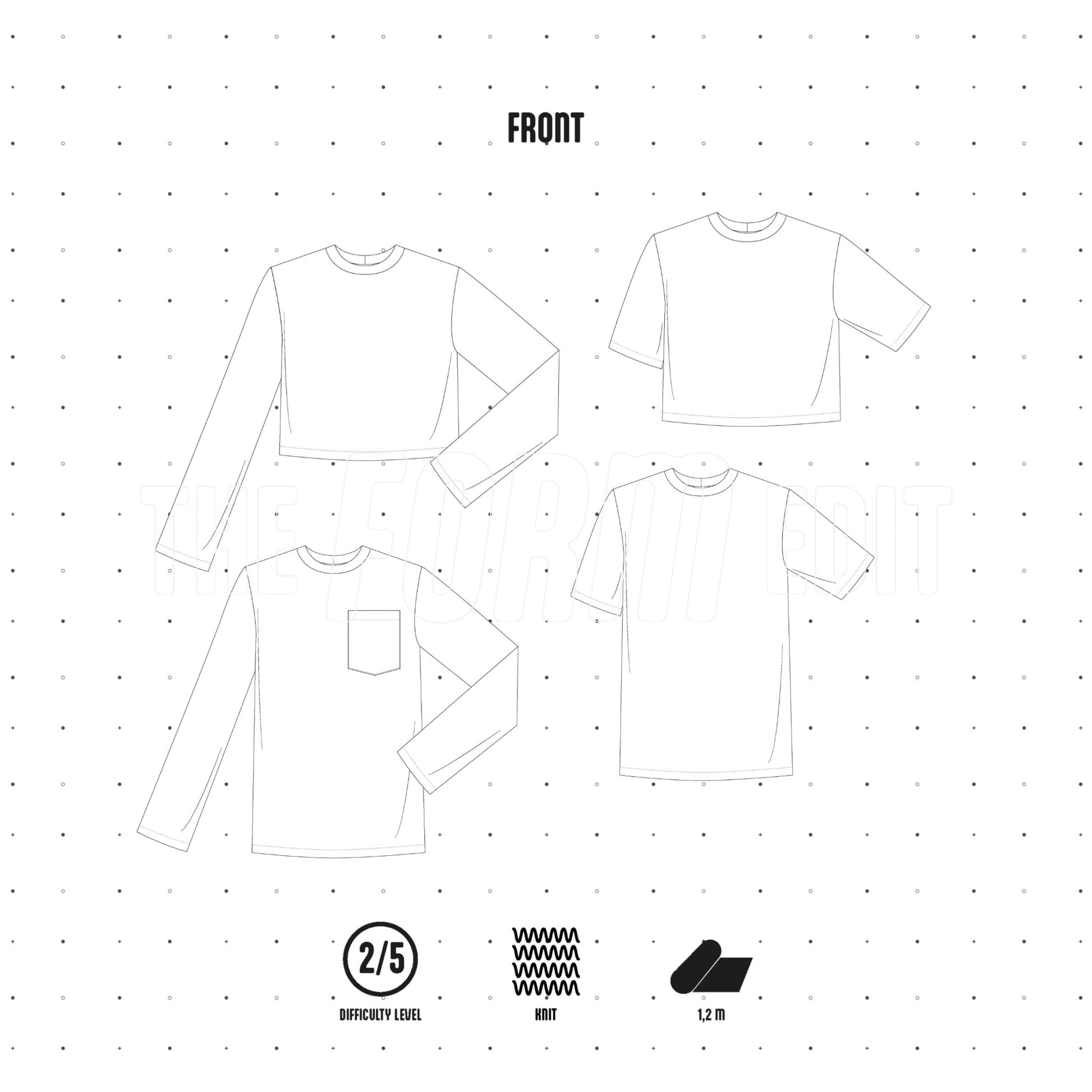 TSHIRT001 - 4 in 1 perfect fit t-shirt - PDF PATTERN - homesewn