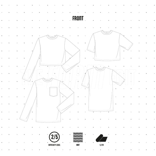 TSHIRT001 - 4 in 1 perfect fit t-shirt - PDF PATTERN - homesewn