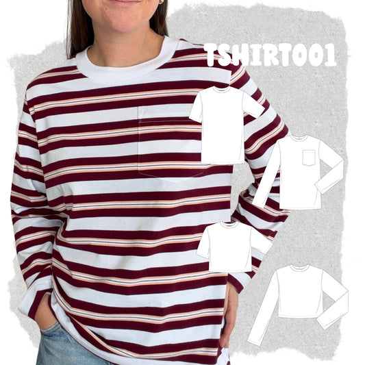 TSHIRT001 - 4 in 1 perfect fit t-shirt - PDF PATTERN - homesewn