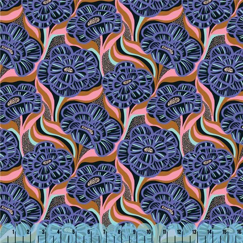 Twilight Blossoms - Nightfall - ORGANIC Cotton Rayon Blend - homesewn