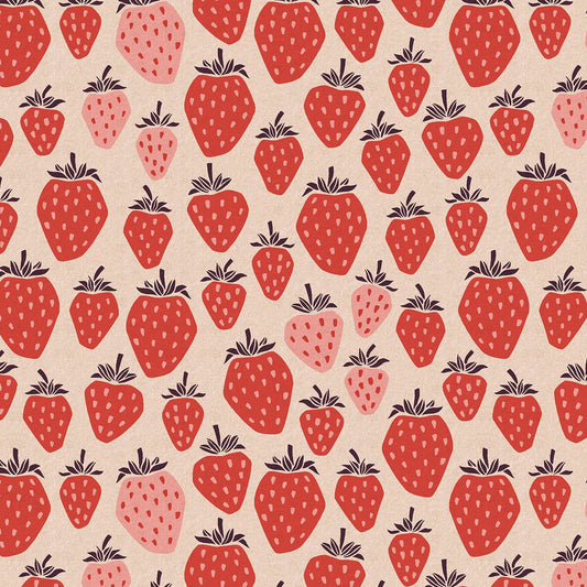 Under The Apple Tree - Queen of Berries CANVAS - True Red Fabric - homesewn