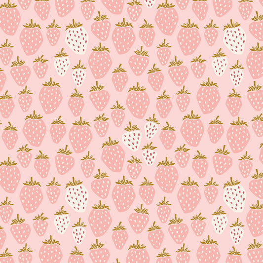 Under The Apple Tree - Queen Of Berries - Flush Pink Fabric - homesewn