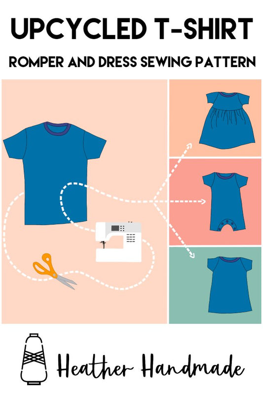 Upcycled T-Shirt Romper and Dress Sewing Pattern - PDF PATTERN - homesewn