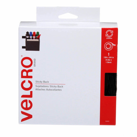 VELCRO Brand Sticky Back Tape - 3/4 in - Black - homesewn