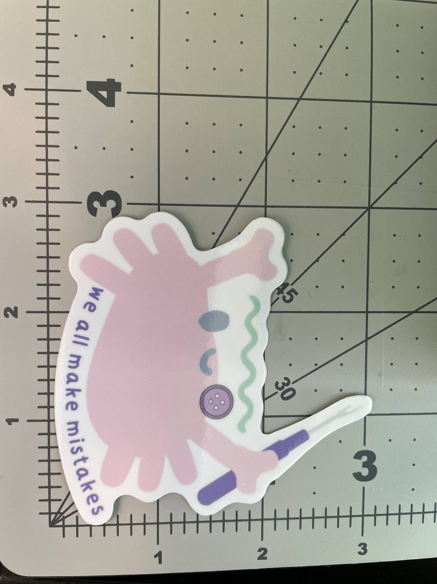 Vinyl Sticker - Sewing Crab We All Make Mistakes Seam Ripper - homesewn