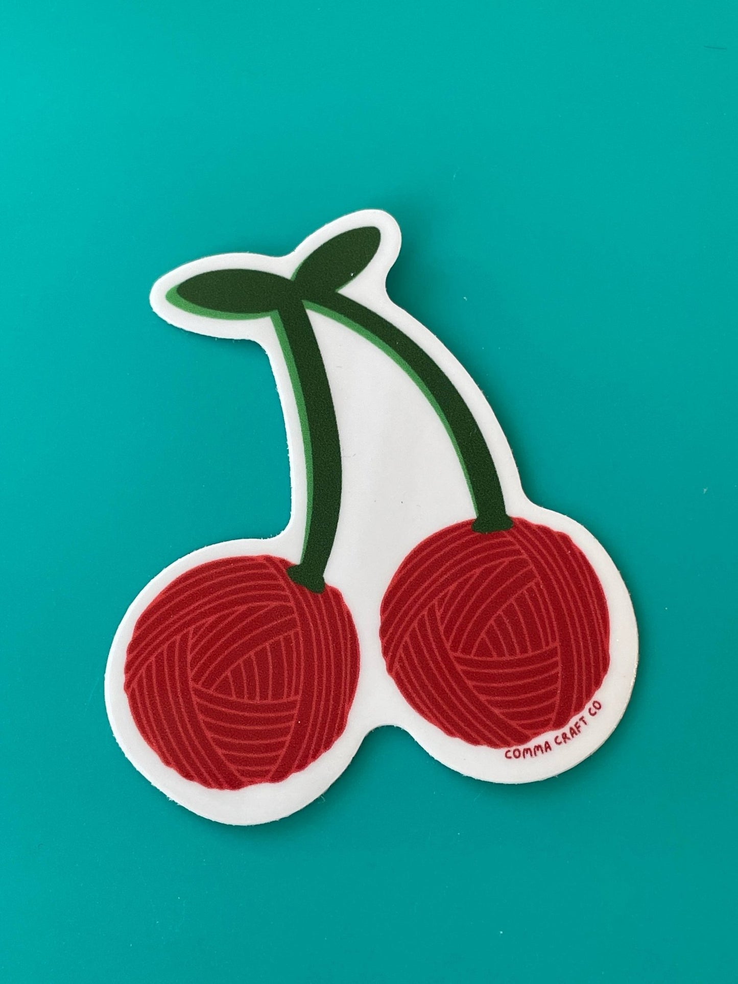 Vinyl Sticker Yarn Cherries Knitting Crochet Spinning Fruit - homesewn