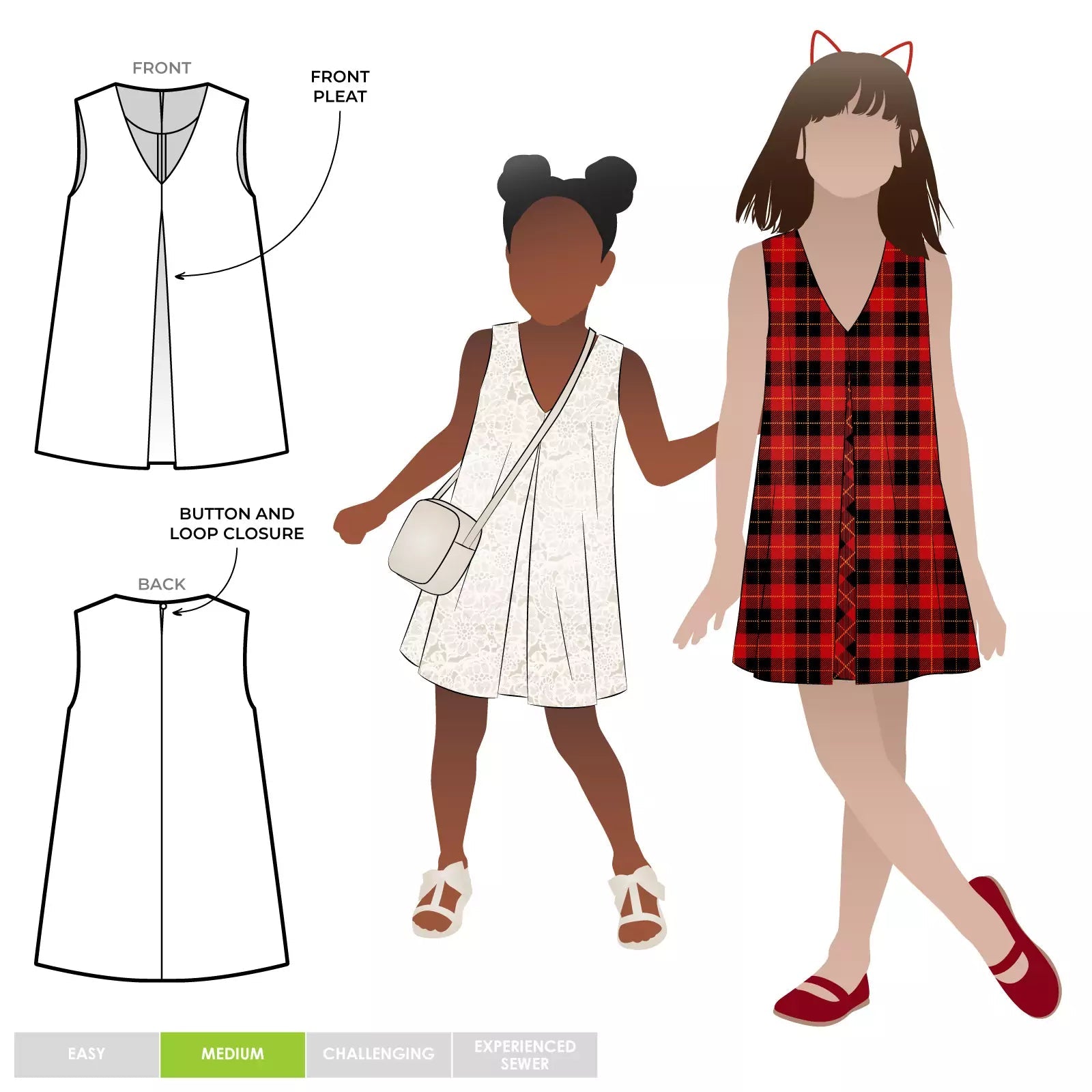 Vivian Kids Dress Size 2 - 14 - Paper Sewing Pattern - Style Arc - homesewn
