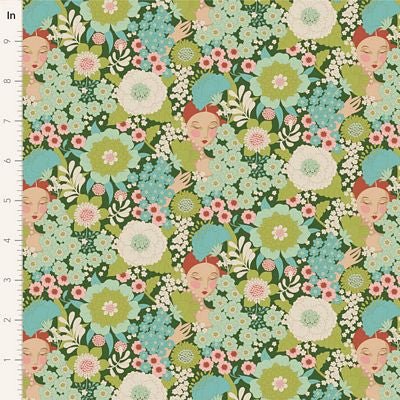 Wallflower Green - Wallflower Tilda QUILTING COTTON - homesewn