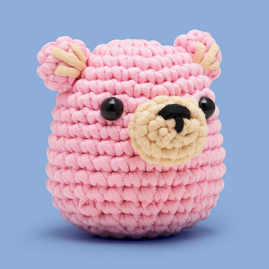 Walter the Bear Pink Crochet Kit - homesewn