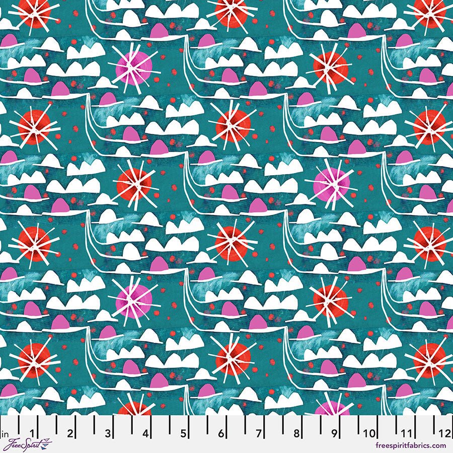 Waves - Teal - Colori - QUILTING COTTON/POPLIN - homesewn