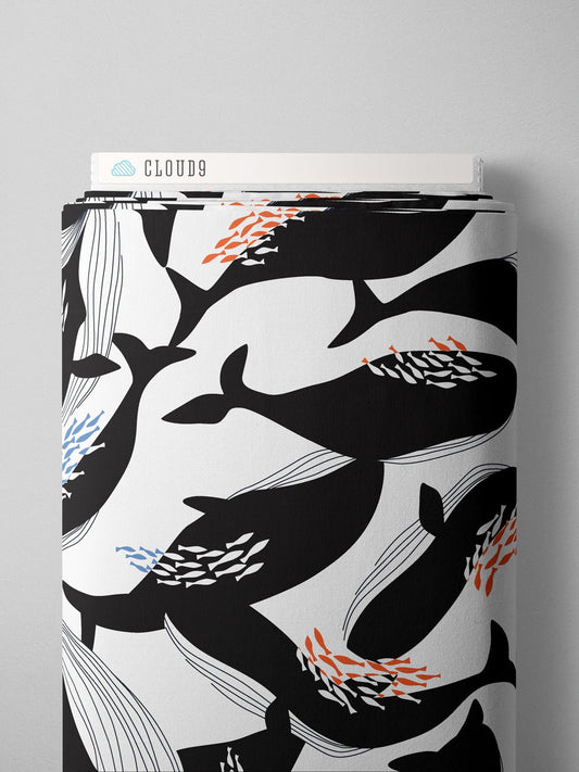 Whale - Cloud 9 ORGANIC CANVAS 50" wide - homesewn