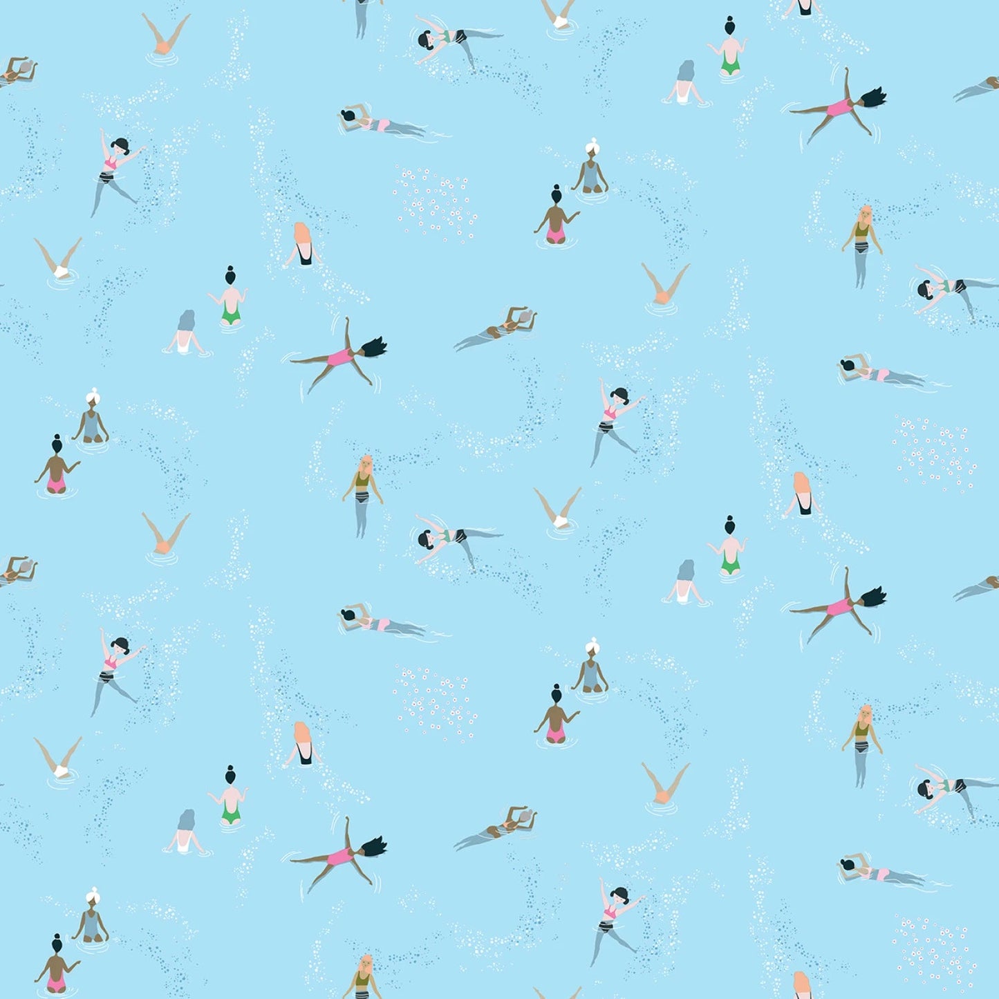 Wild Swimming - Azure - Pineapple Crush - QUILTING COTTON/POPLIN - homesewn