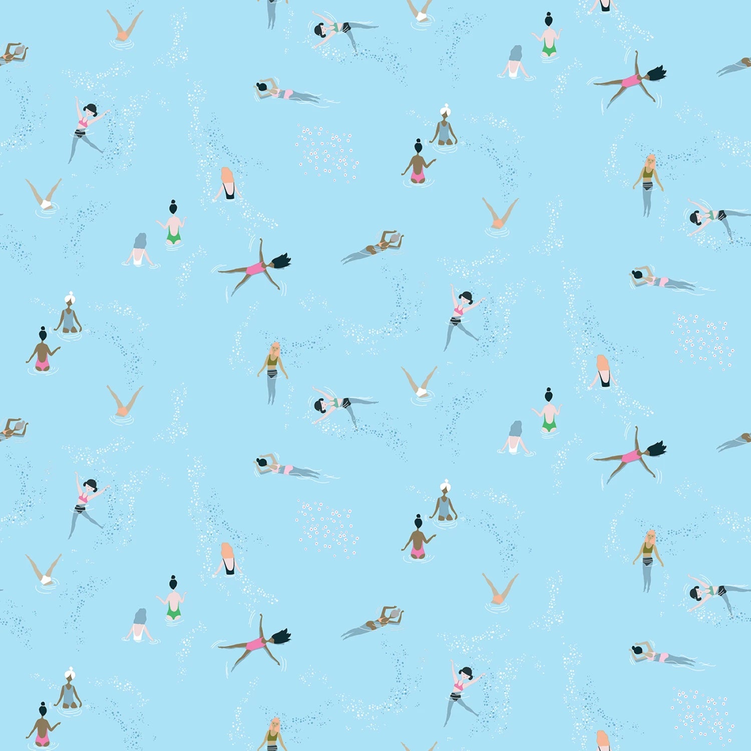 Wild Swimming - Azure - Pineapple Crush - QUILTING COTTON/POPLIN - homesewn