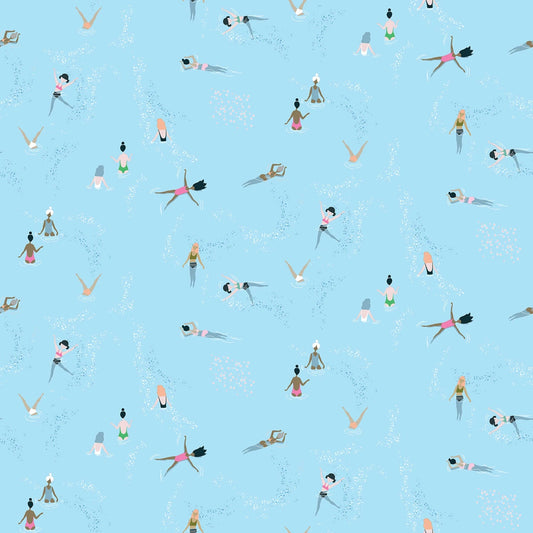 Wild Swimming - Azure - Pineapple Crush - QUILTING COTTON/POPLIN - homesewn