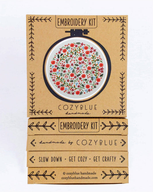 wildflower meadow embroidery kit - homesewn