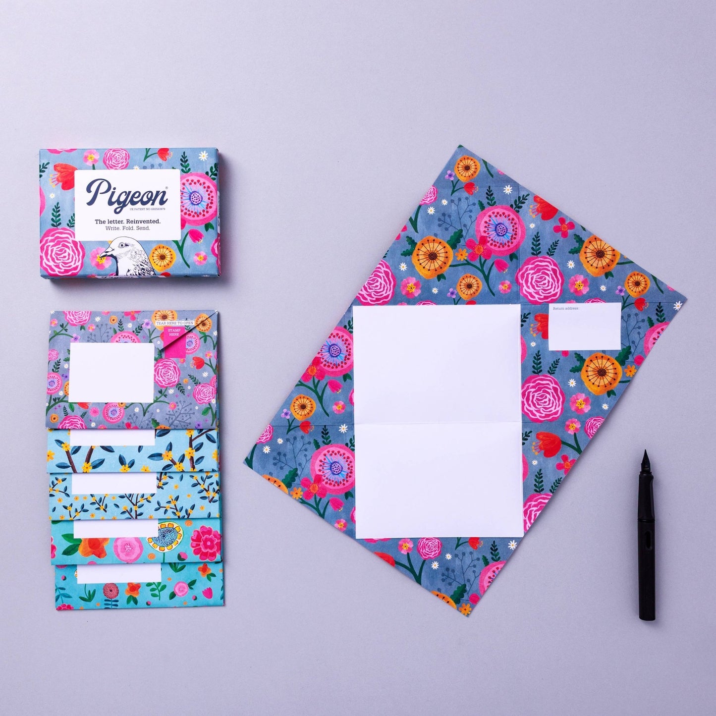 Wildflower Pigeon, Floral Letter Pack - Pack of 6 Letters - homesewn