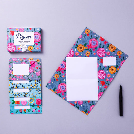 Wildflower Pigeon, Floral Letter Pack - Pack of 6 Letters - homesewn