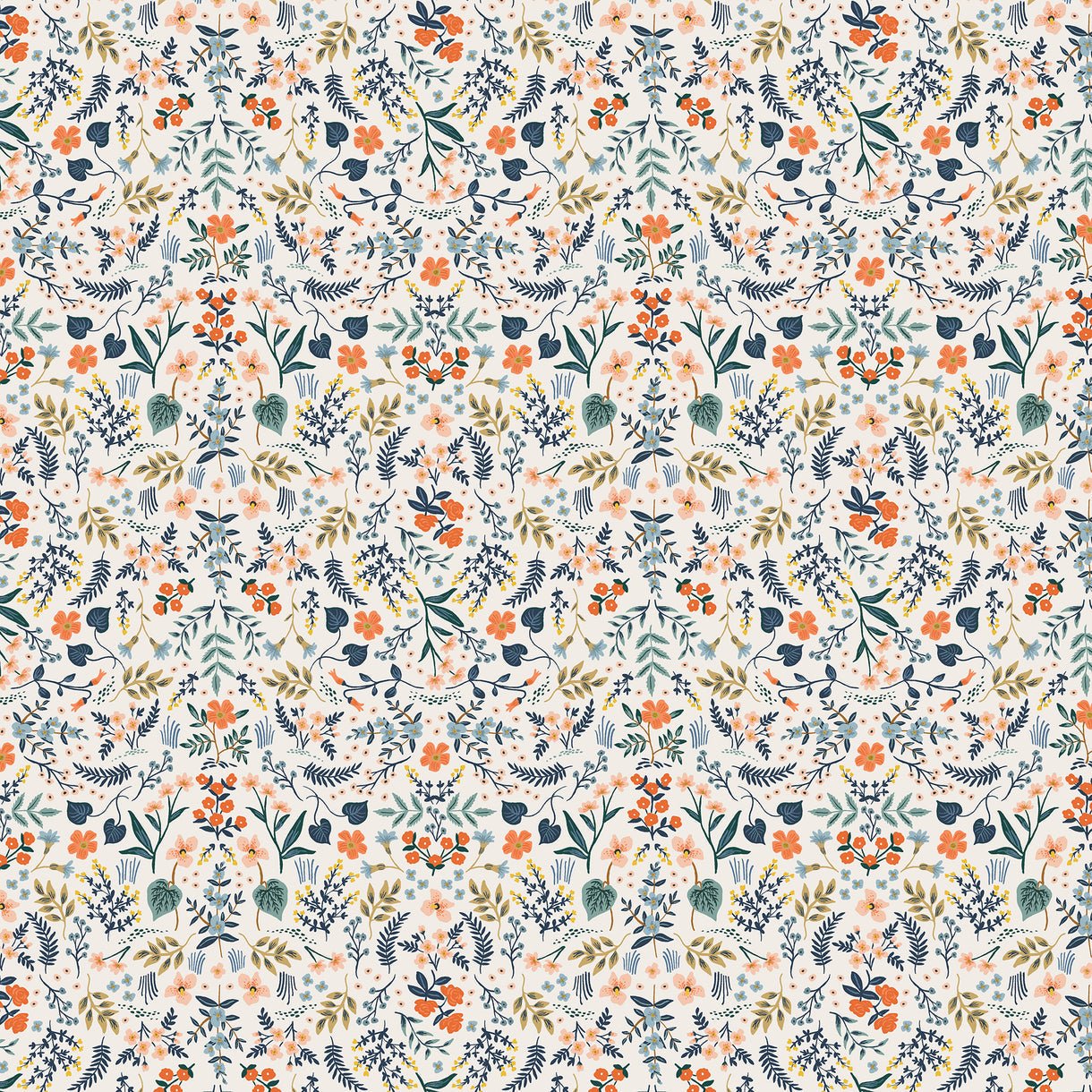 Wildwood - Floral - White METALLIC - Rifle Paper Co. Camont - homesewn