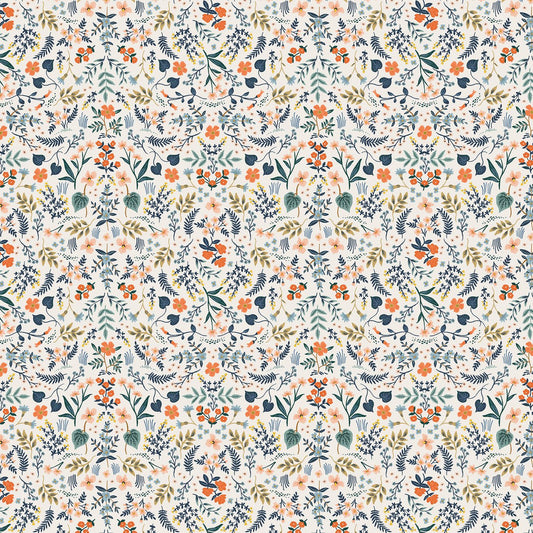Wildwood - Floral - White METALLIC - Rifle Paper Co. Camont - homesewn