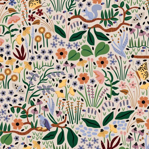 Wildwood Garden ORGANIC - Fern Grove QUILTING COTTON fabric - homesewn