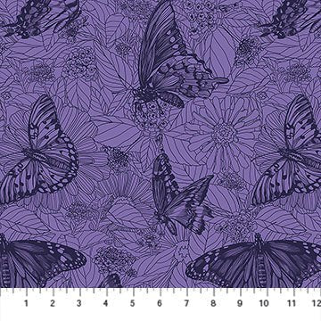 Winging It - Blueberry - Indelible Ink - QUILTING COTTON/POPLIN - homesewn