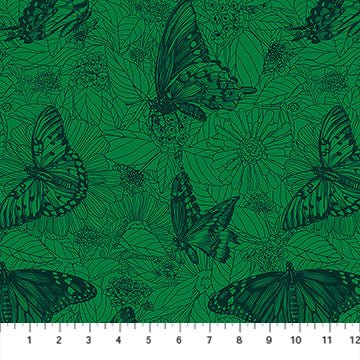 Winging It - Jade - Indelible Ink - QUILTING COTTON/POPLIN - homesewn