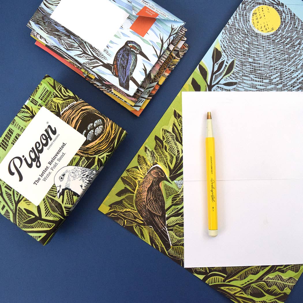 Wonderfully Wild Pigeon, Nature - inspired Folding Letters x 6 - homesewn