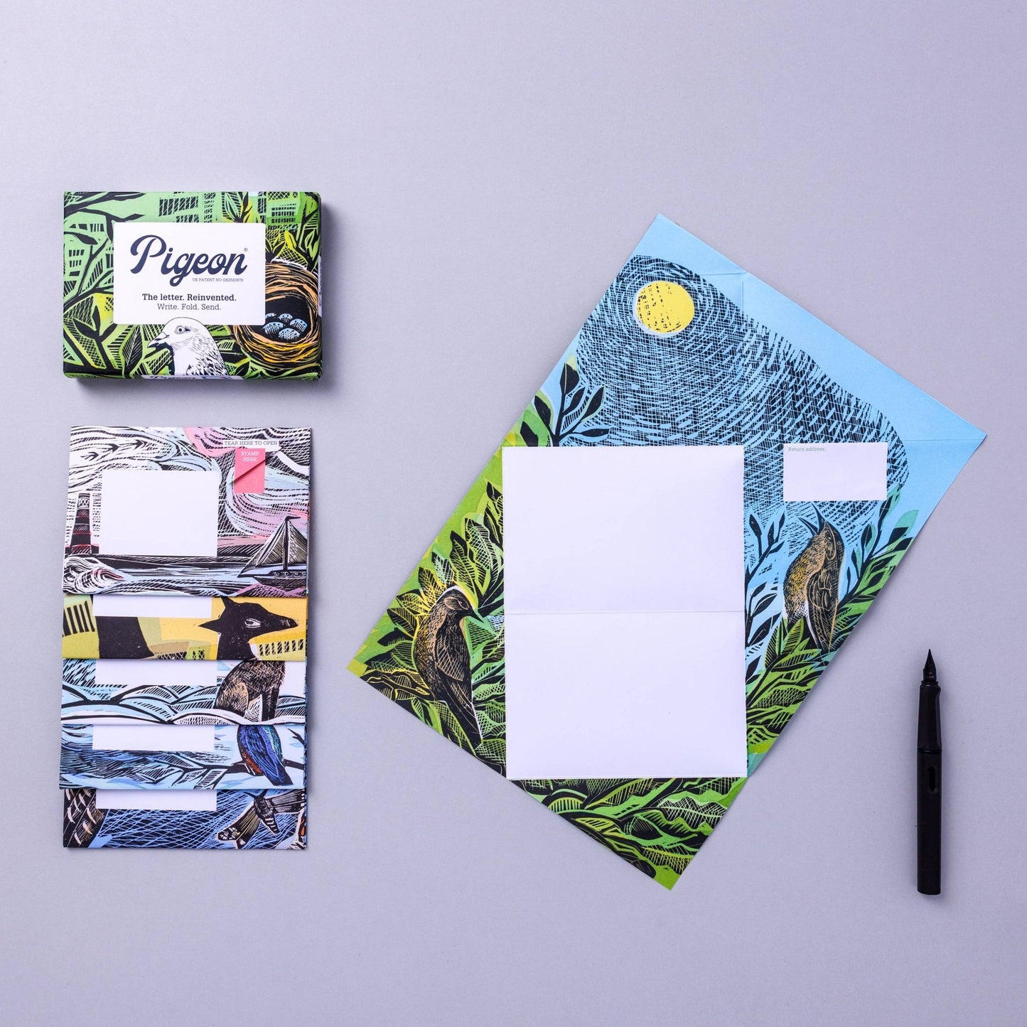 Wonderfully Wild Pigeon, Nature - inspired Folding Letters x 6 - homesewn