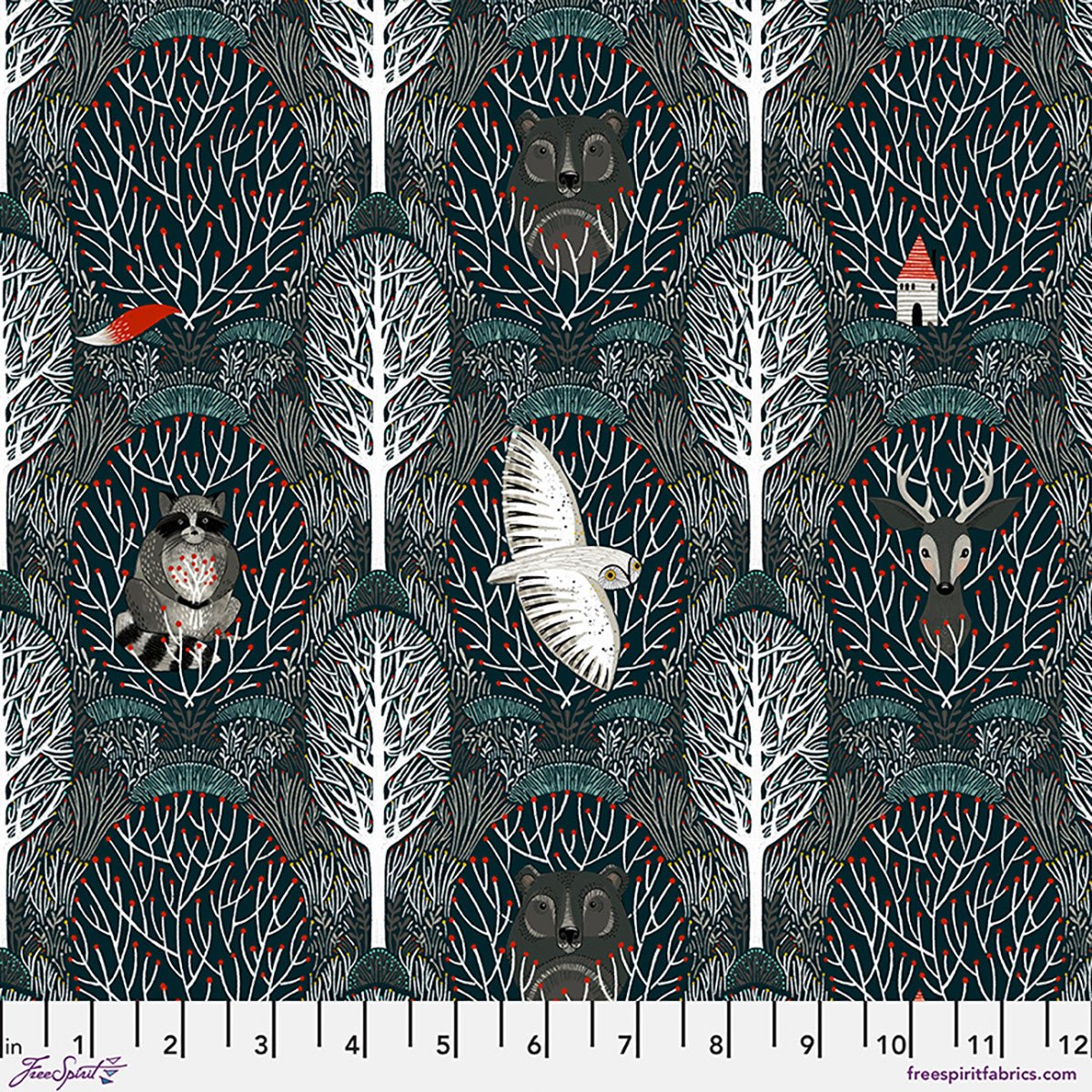 Woodland Friends - Navy - Silent Night - homesewn