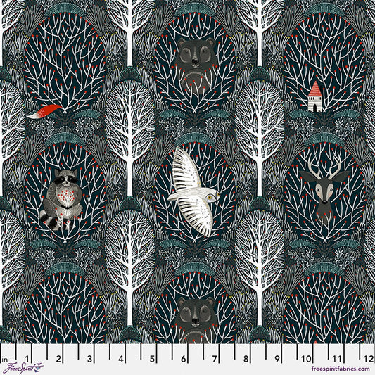 Woodland Friends - Navy - Silent Night - homesewn