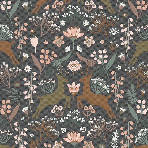 Woodlandia - Charcoal - Botanist - homesewn