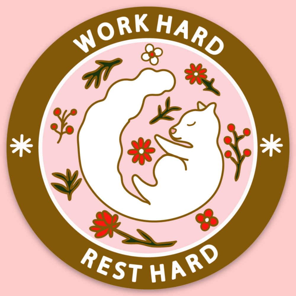 Work Hard Rest Hard Sticker - homesewn