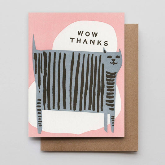 Wow Thanks Cat Card - homesewn