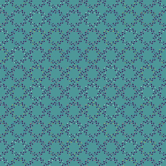 Wreaths - Teal - Swatch Book - homesewn