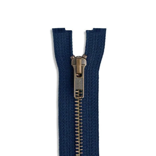YKK 5 Antique Brass Jacket Zipper - 18" Length - homesewn