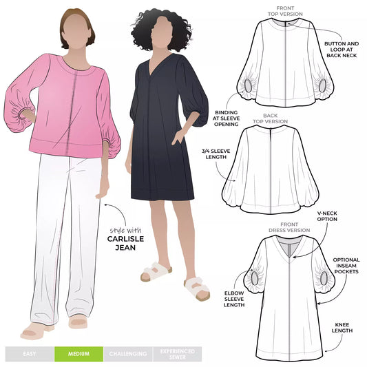 Zaila Shirt & Dress - Paper Sewing Pattern - Style Arc
